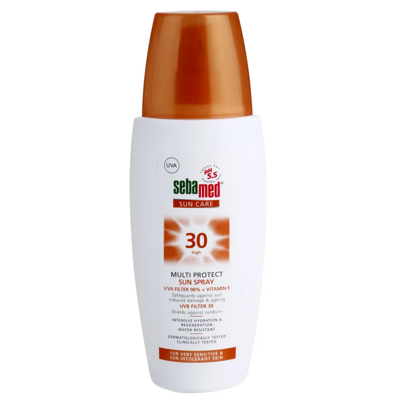 Sebamed Sun Care Multi Protect Sun Spray слънцезащитен спрей за чувствителна кожа SPF 30 - Грижа за тяло - Сравни цени от 1 магазин с безплатна доставка