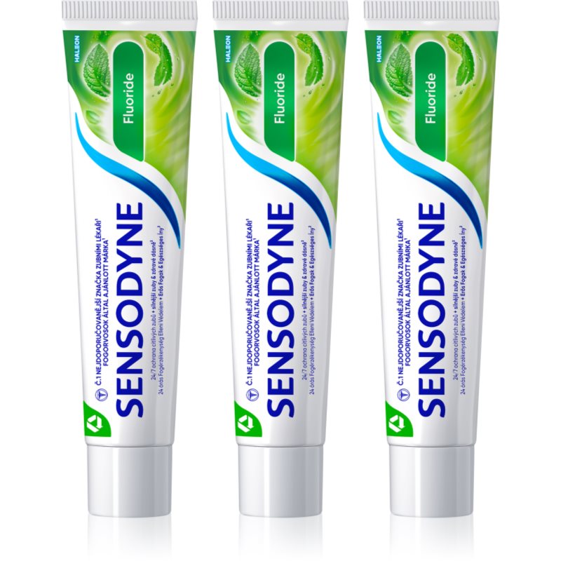 Sensodyne Sensodyne Fluoride паста за зъби за чувствителни зъби 3x - Унисекс парфюм 75мл - Сравни цени от 1 магазин с безплатна доставка