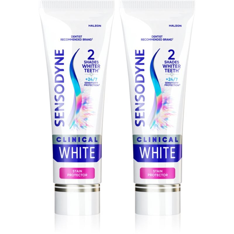 Sensodyne Clinical White Stain Protector избелваща паста за зъби 2x