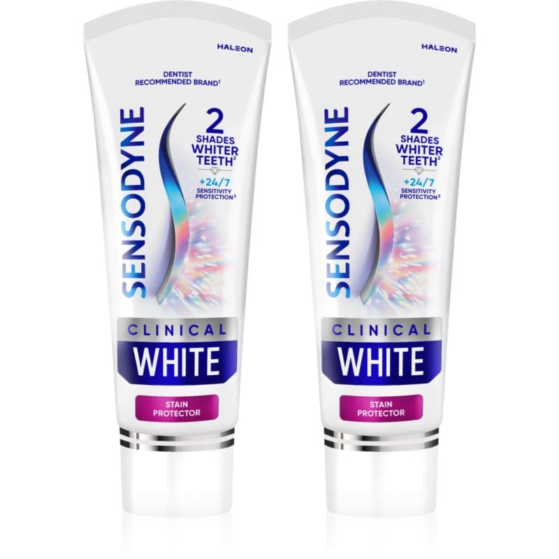 Sensodyne Clinical White Stain Protector избелваща паста за зъби 2x