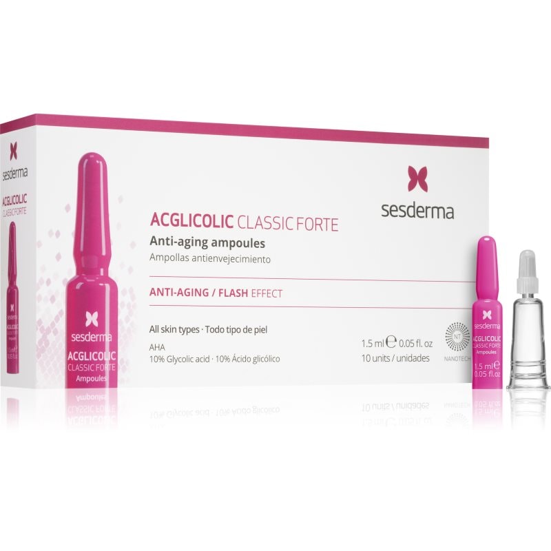Sesderma Acglicolic Classic Forte Facial хидратиращ серум против бръчки s AHA 10 x - Грижа за лице - Сравни цени от 1 магазин с безплатна доставка