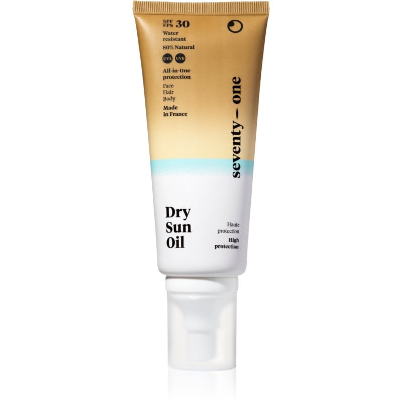 SeventyOne Dry Sun Oil SPF30 слънцезащитно сухо масло за лице, тяло и коса SPF 30