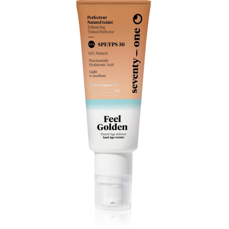 SeventyOne Feel Golden SPF30 тониращ слънцезащитен флуид за лице SPF 30