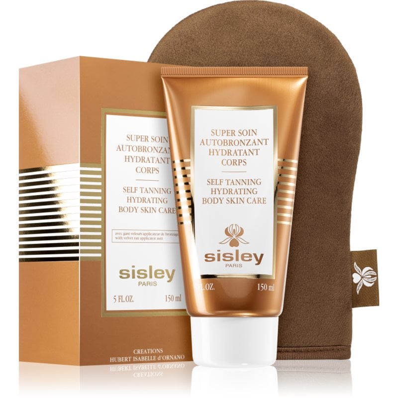 Sisley Super Soin Self Tanning Hydrating Body Skin Care автобронзант мляко за тяло s aplikační rukavicí