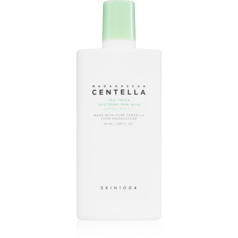 SKIN1004 Madagascar Centella Tea-Trica Sun Milk екстра нежен лосион за слънчеви бани SPF 50+