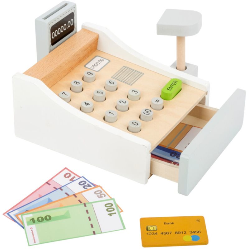 Small foot Wooden Toy Cash Register White играчка от дърво 3 y+ - За деца - Сравни цени от 1 магазин с безплатна доставка