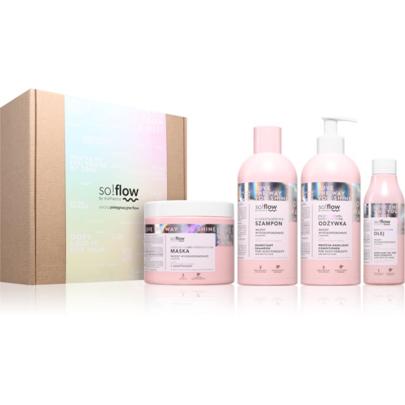 so!flow High Porosity Hair Set подаръчен комплект за крехка и стресирана коса - Комплект - Сравни цени от 1 магазин с безплатна доставка