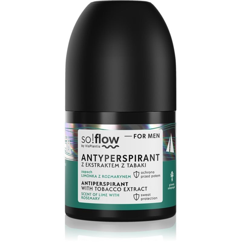 so!flow Men Antiperspirant рол- он против изпотяване за мъже Tobacco extract scent of Lime with Rosemary