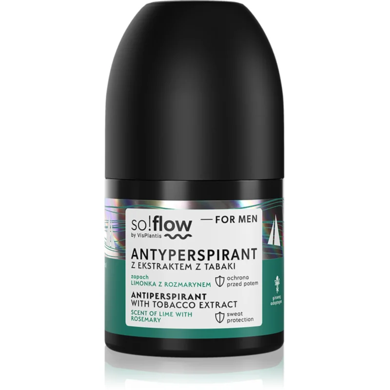 so!flow Men Antiperspirant рол- он против изпотяване за мъже Tobacco extract scent of Lime with Rosemary