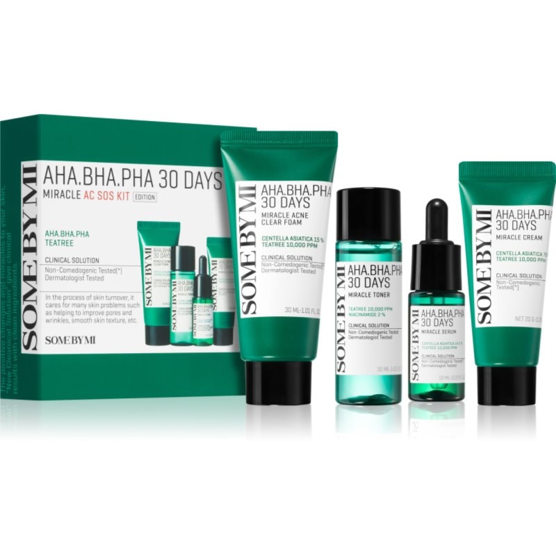 Some By Mi AHA∙BHA∙PHA 30 Days Miracle AC SOS Kit подаръчен комплект против акне - Комплект - Сравни цени от 1 магазин с безплатна доставка