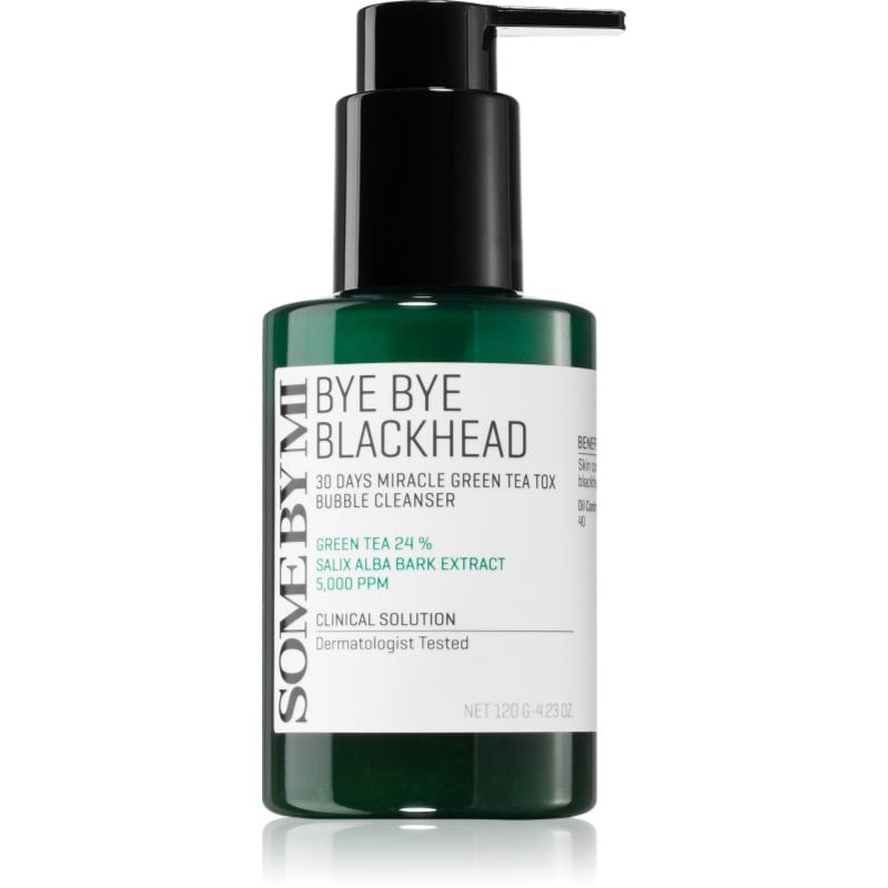 Some By Mi Bye Bye Blackhead 30 Days Miracle Green Tea Tox Bubble Cleanser активно почистваща пяна против черни точки