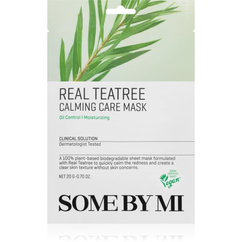 Some By Mi Clinical Solution Teatree Calming Care Mask успокояваща платнена маска за проблемна кожа, акне