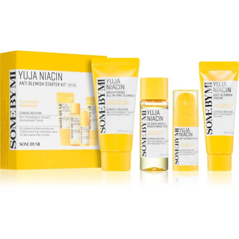Some By Mi Yuja Niacin Anti Blemish Starter Kit комплект за пътуване да уеднакви цвета на кожата - Комплект - Сравни цени от 1 магазин с безплатна доставка
