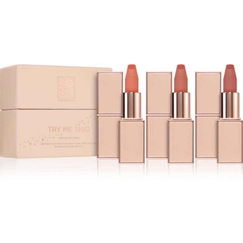 SOSU Cosmetics Try Me Trio комплект червила - Комплект - Сравни цени от 1 магазин с безплатна доставка