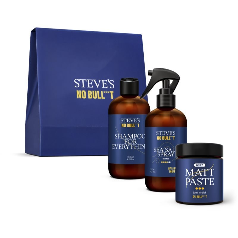 Steve's No Bull***t Hair Care Trio Box подаръчен комплект За коса за мъже - Комплект - Сравни цени от 1 магазин с безплатна доставка