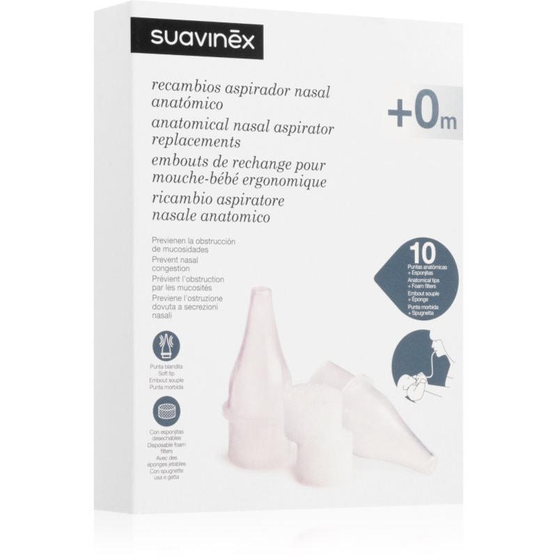 Suavinex Anatomical Nasal Aspirator Replacements резервни накрайници за помпичка за секрети - За деца - Сравни цени от 1 магазин с безплатна доставка