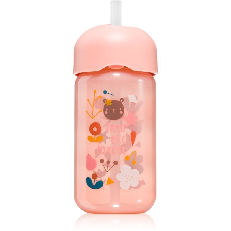 Suavinex Forest Straw Trainer Cup детско шише със сламка 18 m+ Pink