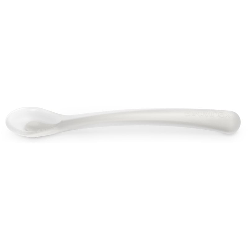Suavinex Colour Essence Silicone Spoon лъжичка 4 m+ Foamy Grey