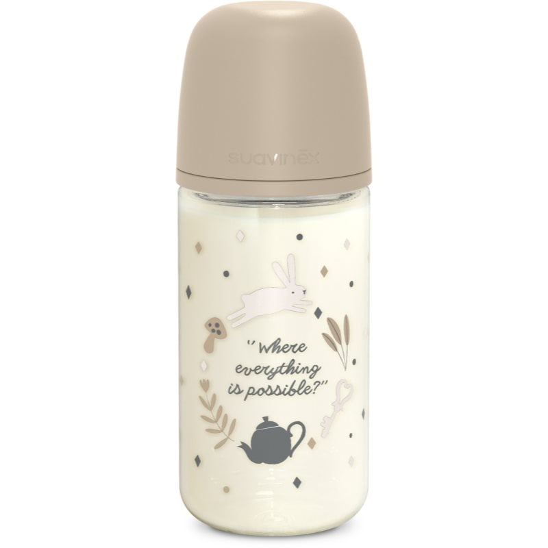 Suavinex Wonderland SX Pro Physiological Anti-Colic Glass стъклено бебешко шише M Medium Flow 3 m+ Cream