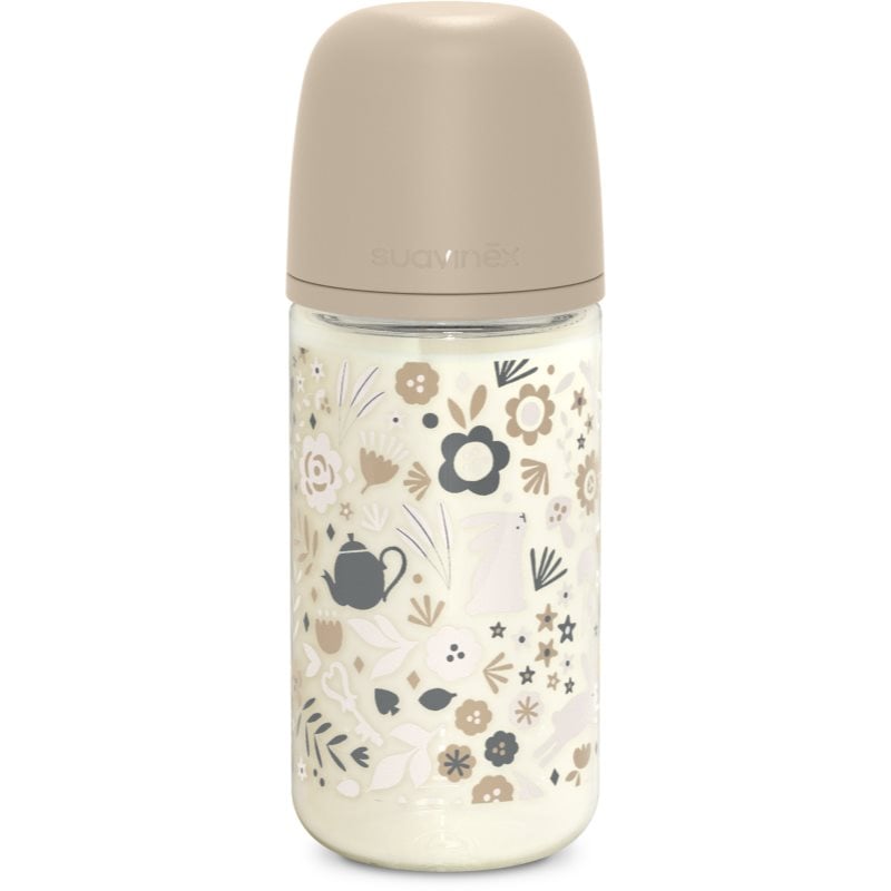 Suavinex Wonderland SX Pro Physiological Anti-Colic Glass стъклено бебешко шише M Medium Flow 3 m+ Liberty Cream