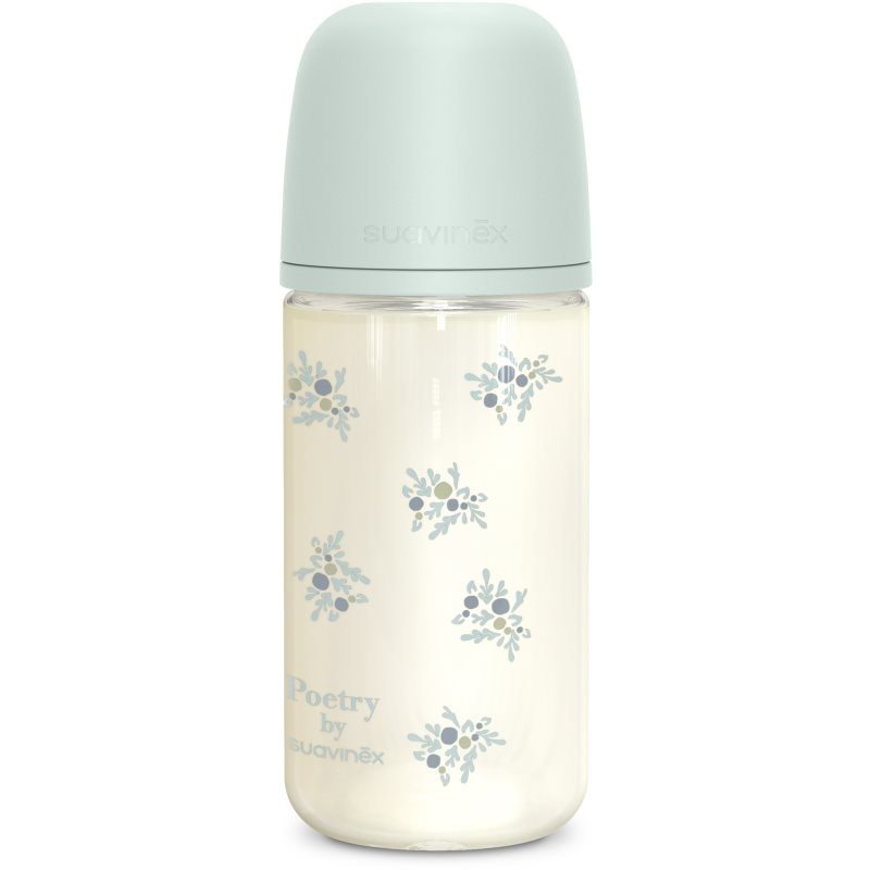 Suavinex Poetry SX Pro Physiological Glass M стъклено бебешко шише 3 m+ Medium Flow - Blue - За деца - Сравни цени от 1 магазин с безплатна доставка