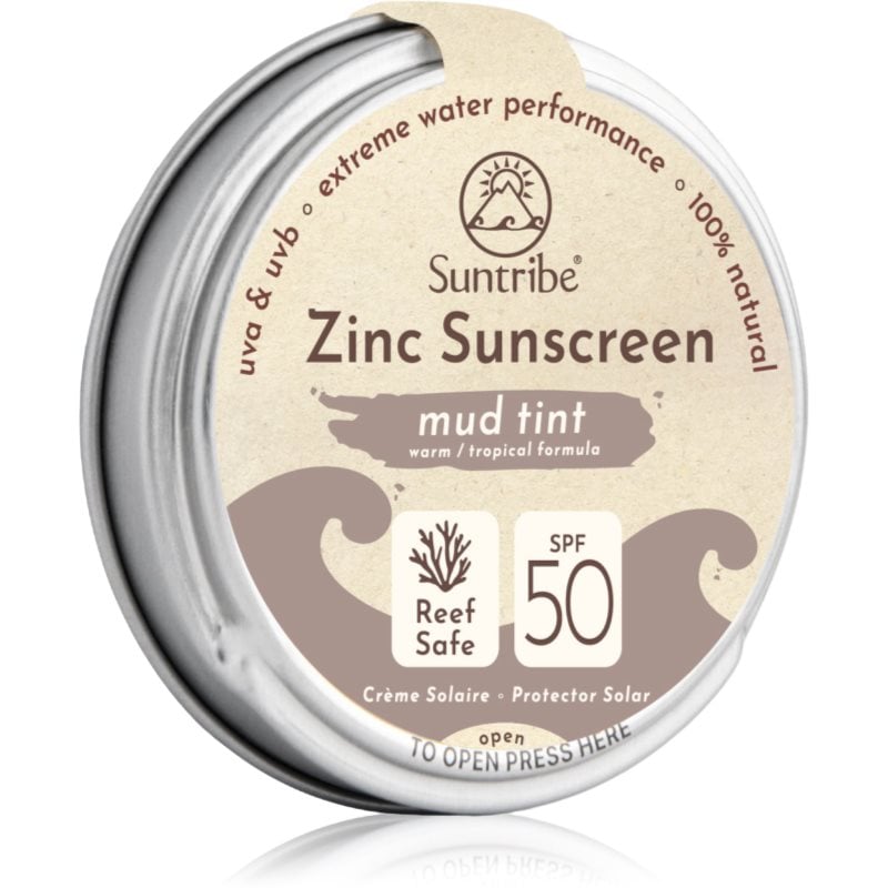 Suntribe Zinc Sunscreen минерален защитен крем за лице и тяло SPF 50 Mud Tint