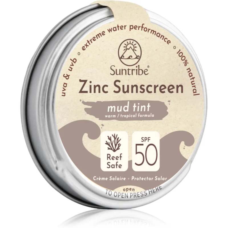 Suntribe Zinc Sunscreen минерален защитен крем за лице и тяло SPF 50 Mud Tint - Грижа за тяло - Сравни цени от 1 магазин с безплатна доставка