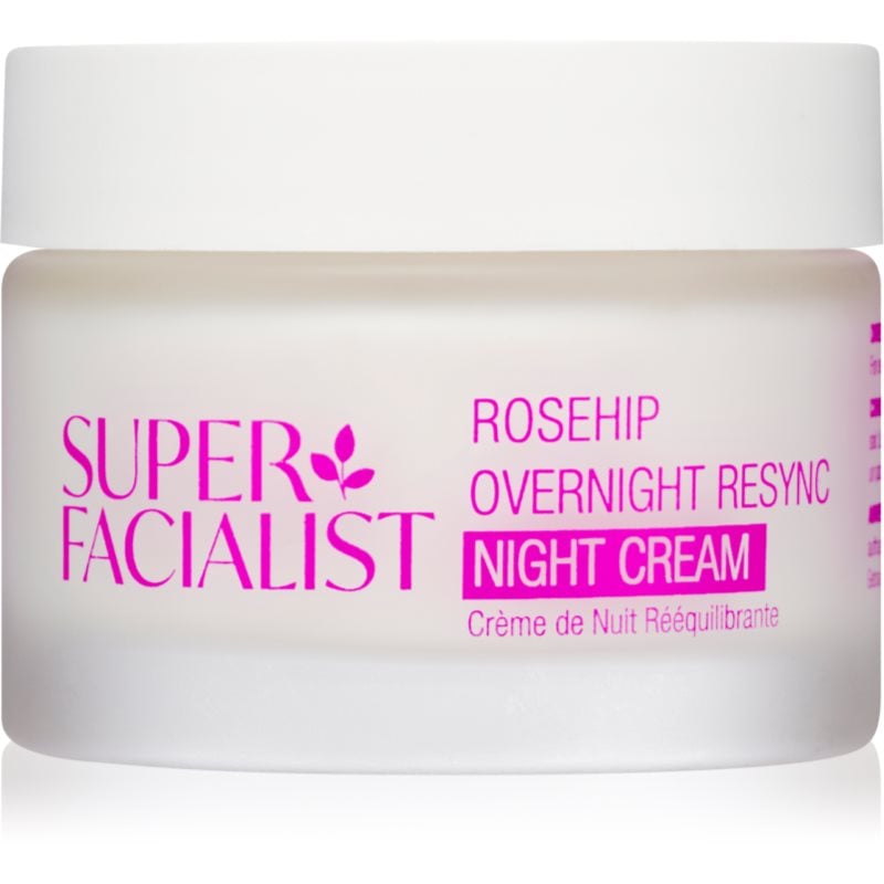 Super Facialist Rosehip Overnight Resync стягащ и омекотяващ нощен крем за подхранване и хидратация