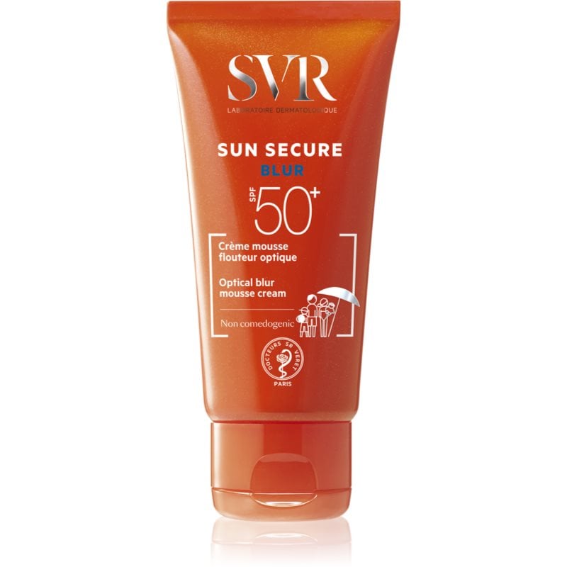 SVR Sun Secure Blur защитна пяна за уеднаквяване тона на кожата SPF 50+