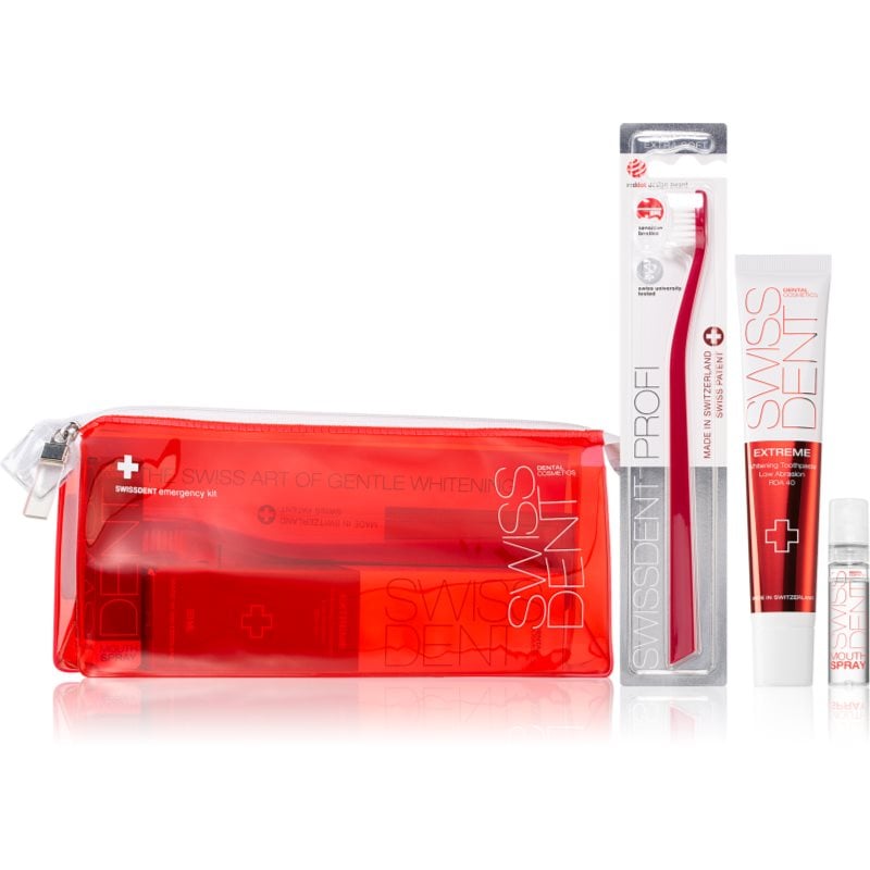 Swissdent Emergency Kit Red Комплект за дентална грижа за щадящо избелване и защита на зъбния емайл Komplekt