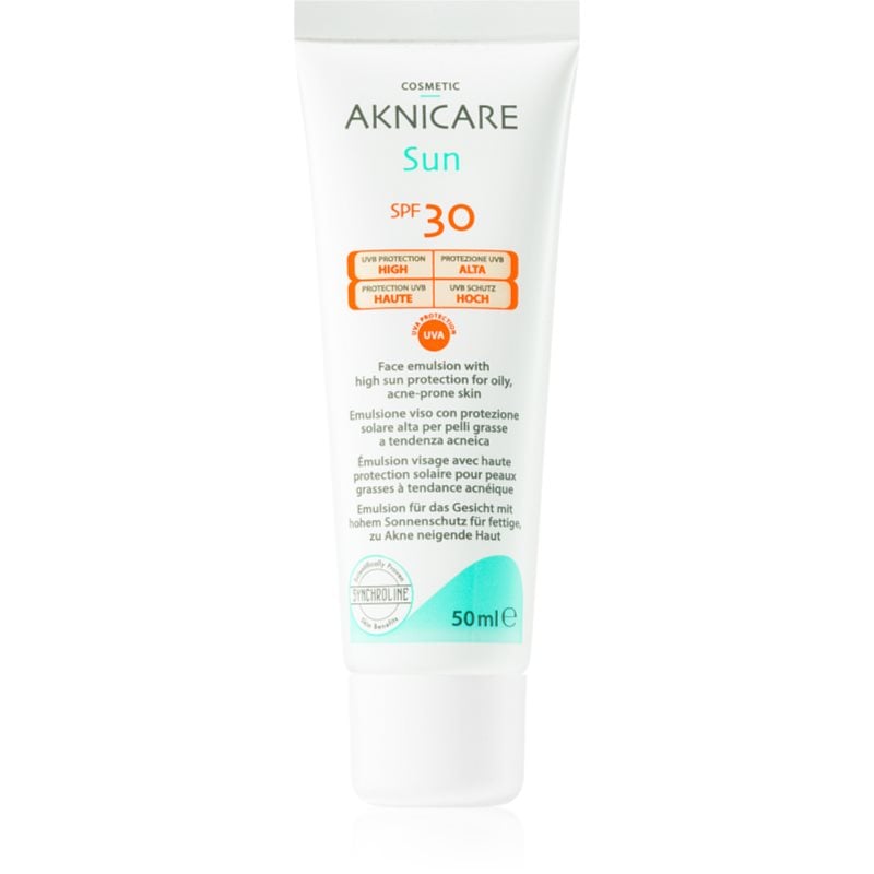 Synchroline Aknicare Sun защитен крем за мазна кожа склонна към акне SPF 30