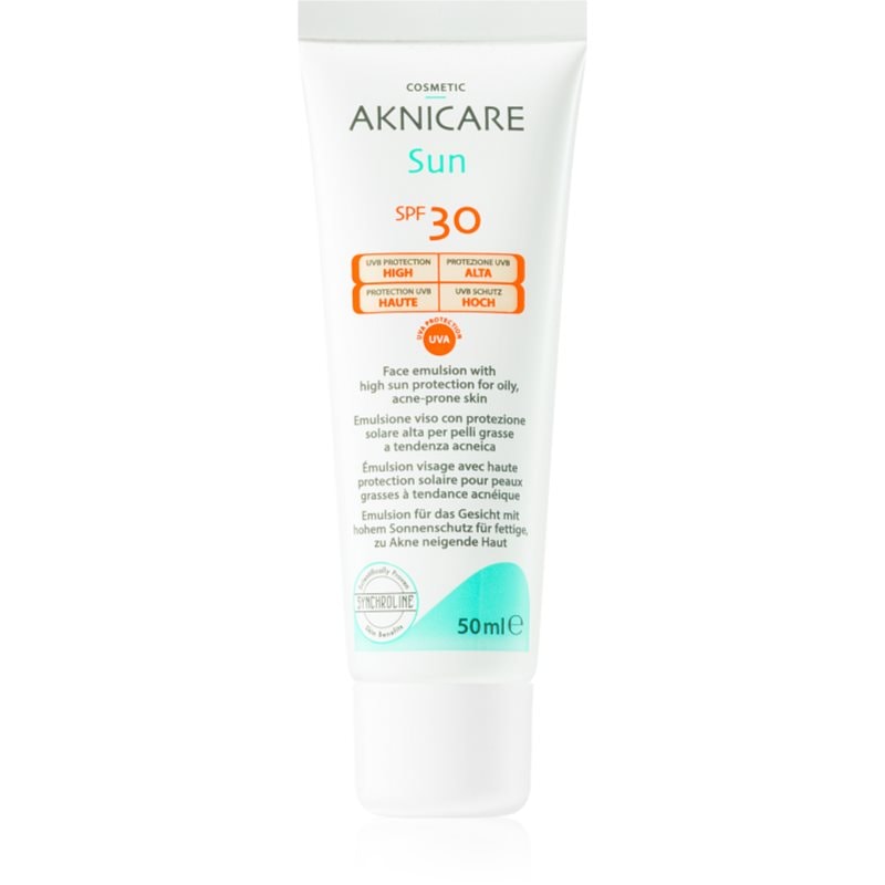 Synchroline Aknicare Sun защитен крем за мазна кожа склонна към акне SPF 30 - Грижа за тяло - Сравни цени от 1 магазин с безплатна доставка