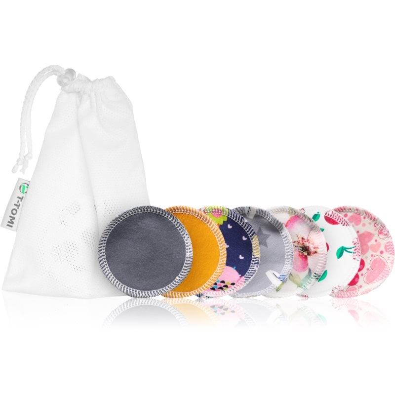 T-TOMI Make-up Removal Pads Set Soft 1 Week тампони за почистване на грим, които могат да се перат COLOUR + Laundry Wash Bag