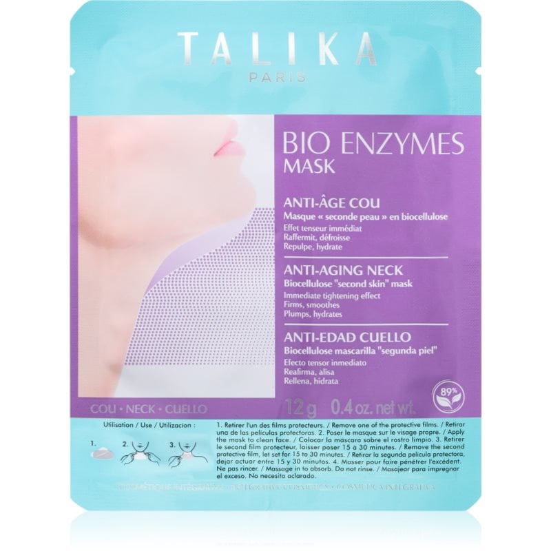 Talika Bio Enzymes Anti-Aging Neck Mask платнена маска със стягащ ефект