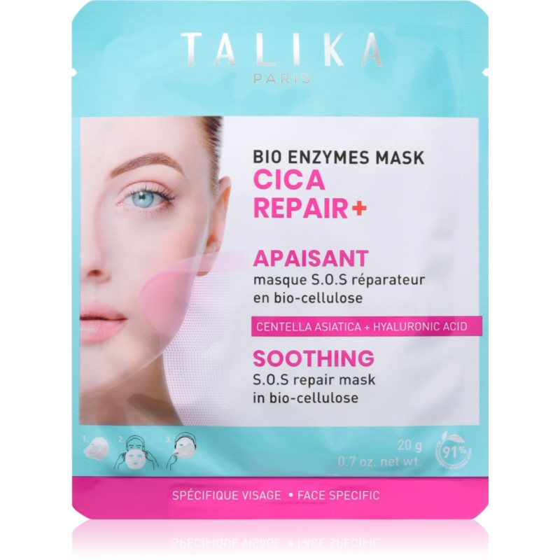 Talika Bio Enzymes Cica Repair Soothing платнена маска за проблемна кожа, акне - Грижа за лице - Сравни цени от 1 магазин с безплатна доставка