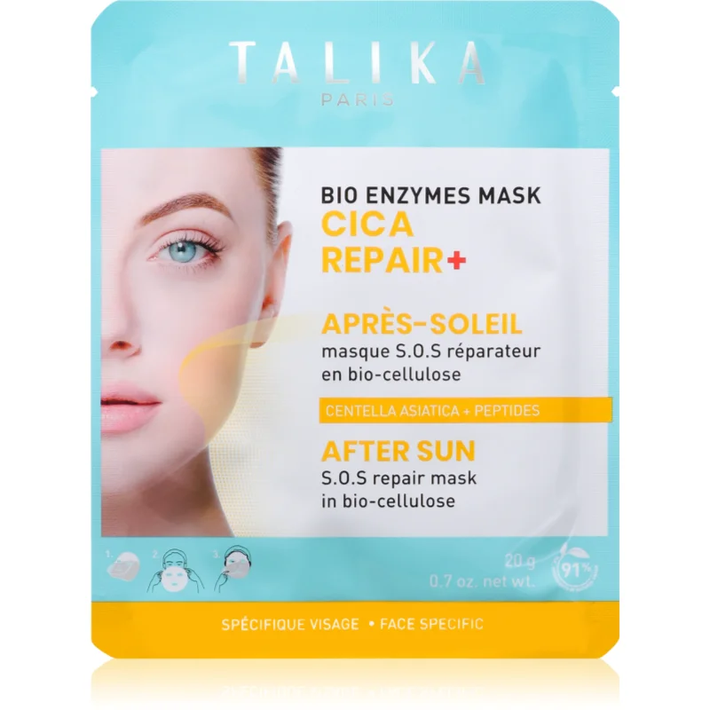 Talika Bio Enzymes Cica Repair After Sun успокояваща платнена маска след слънчеви бани