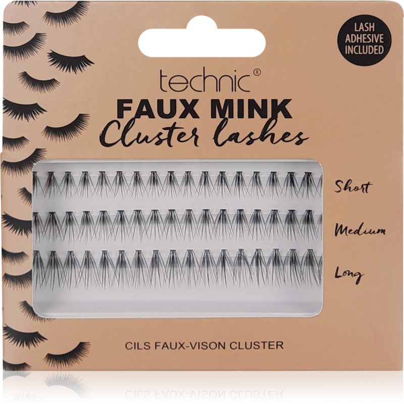 Technic Cosmetics Faux Mink Cluster Lashes изкуствени мигли с лепило - Грим - Сравни цени от 1 магазин с безплатна доставка