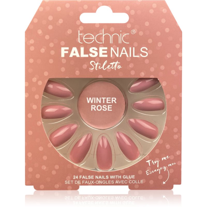Technic Cosmetics False Nails Stiletto Изкуствени нокти Winter Rose - Грим - Сравни цени от 1 магазин с безплатна доставка