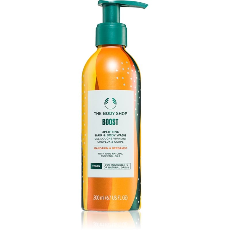 The Body Shop Boost Mandarin & Bergamot миещ гел за тяло и коса със стимулиращ ефект - Грижа за тяло - Сравни цени от 1 магазин с безплатна доставка