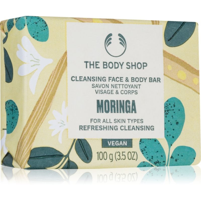 The Body Shop Moringa Cleansing Bar твърд сапун за лице и тяло