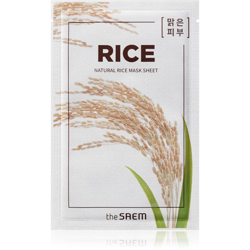 The Saem Natural Mask Sheet Rice платнена маска с хидратиращ и изглаждащ ефект