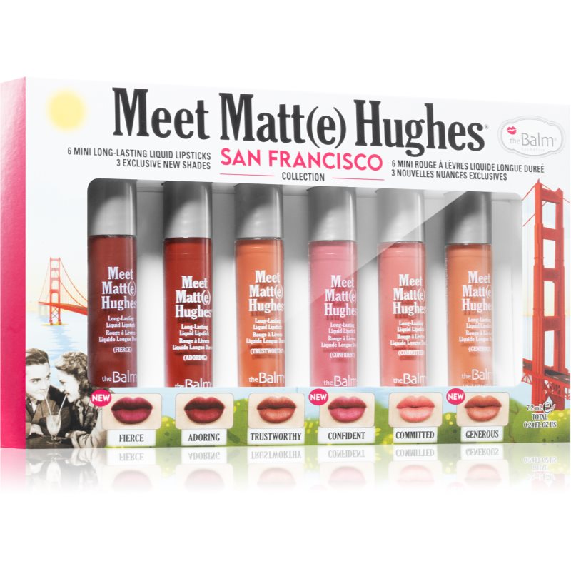 theBalm theBalm Meet Matt(e) Hughes Mini Kit San Francisco комплект течно червило за дълготраен ефект - Унисекс парфюм - Сравни цени от 1 магазин с безплатна доставка