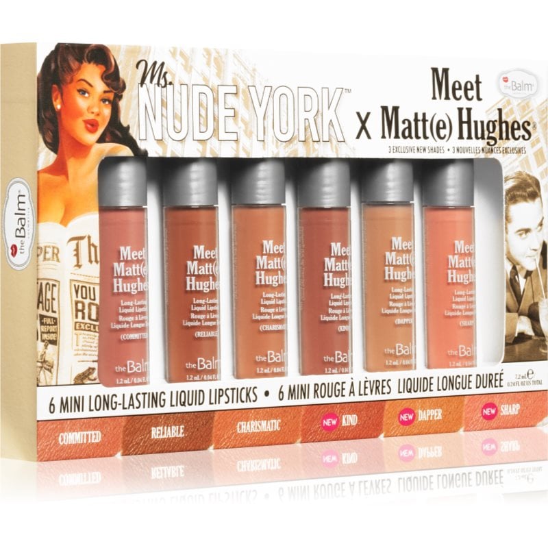 theBalm Meet Matt(e) Hughes X Ms. Nude York комплект течно червило с матиращ ефект