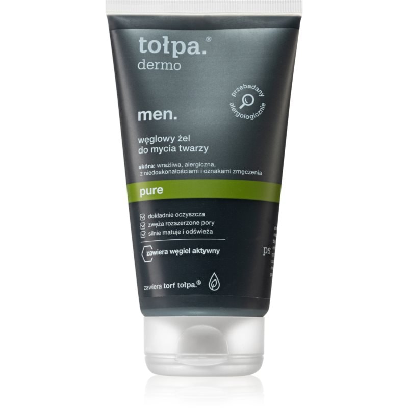 Tołpa Dermo Men Pure измиващ гел за лице с активен въглен - Грижа за лице - Сравни цени от 1 магазин с безплатна доставка