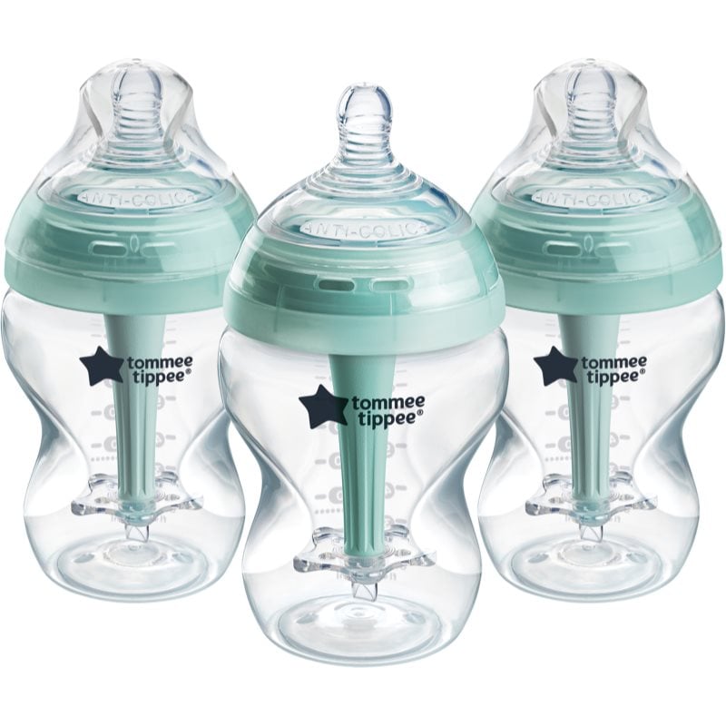 Tommee Tippee Advanced Anti-Colic бебешко шише против колики самостерилизиращ Slow Flow 0m+ 3x