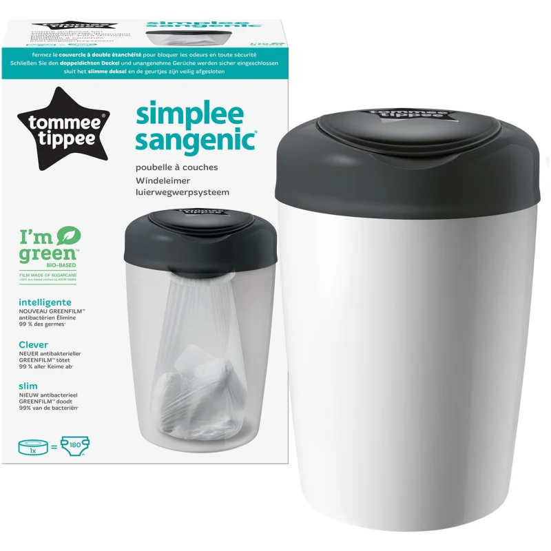 Tommee Tippee Simplee White кош за пелени + резервна касета - За деца - Сравни цени от 1 магазин с безплатна доставка