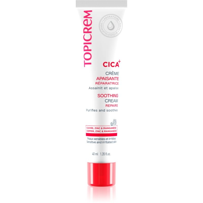 Topicrem CICA Soothing Cream интензивен възстановяващ крем за раздразнена кожа - Грижа за лице - Сравни цени от 1 магазин с безплатна доставка