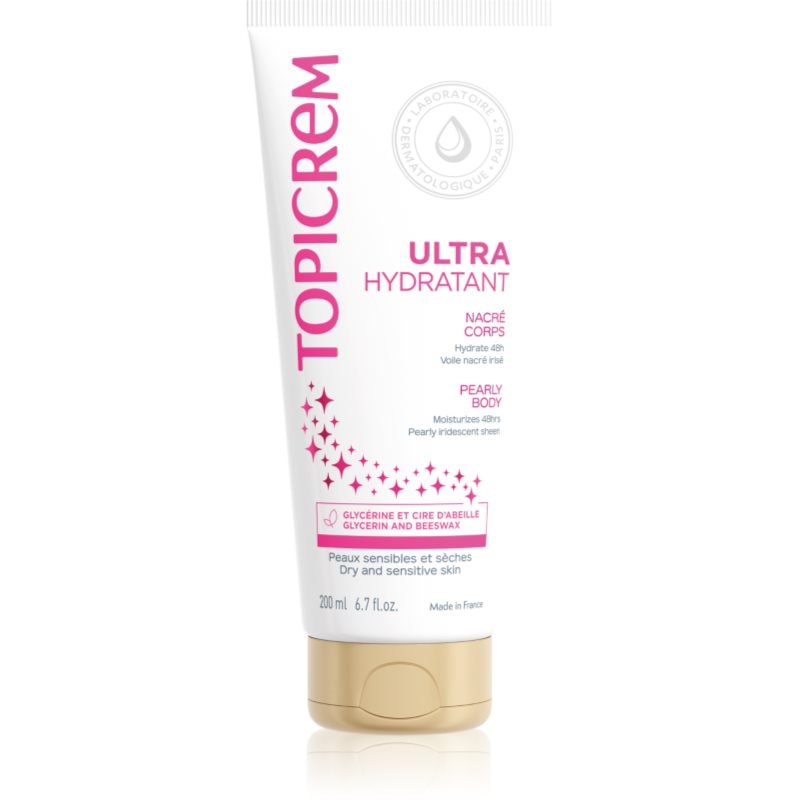 Topicrem Topicrem UH BODY Ultra-Moisturizing Pearly Body лосион за тяло за чувствителна кожа перлен блясък - Унисекс парфюм 75мл - Сравни цени от 1 магазин с безплатна доставка
