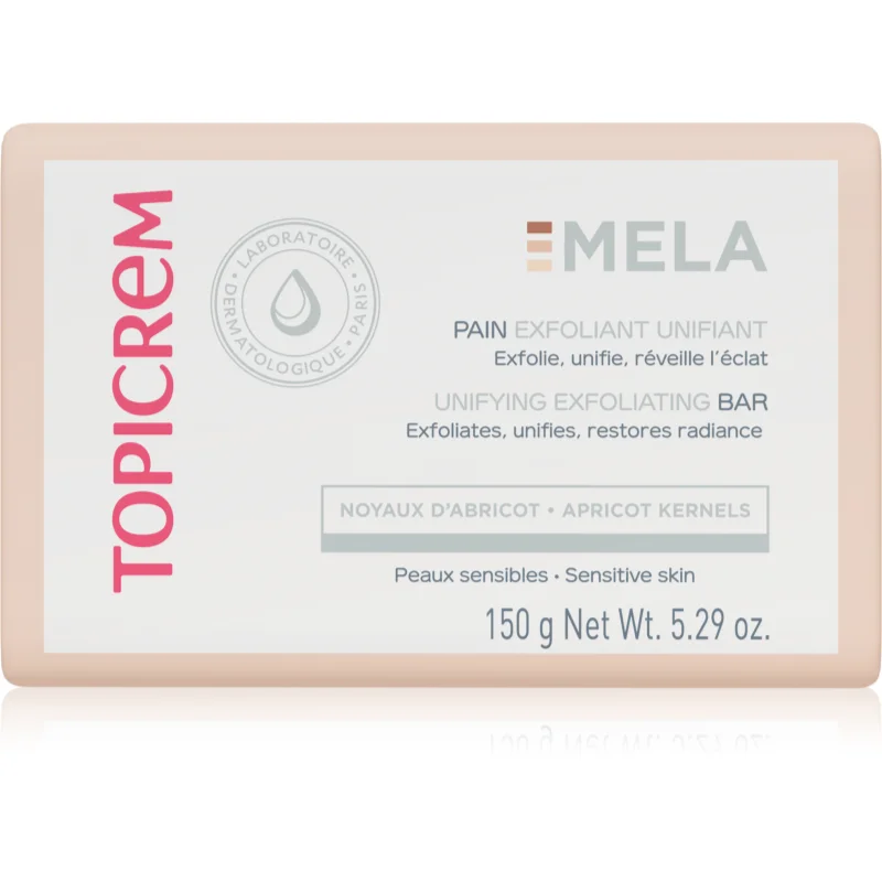 Topicrem MELA Unifying Exfoliating Bar почистващ сапун с ексфолиращо действие за лице и тяло