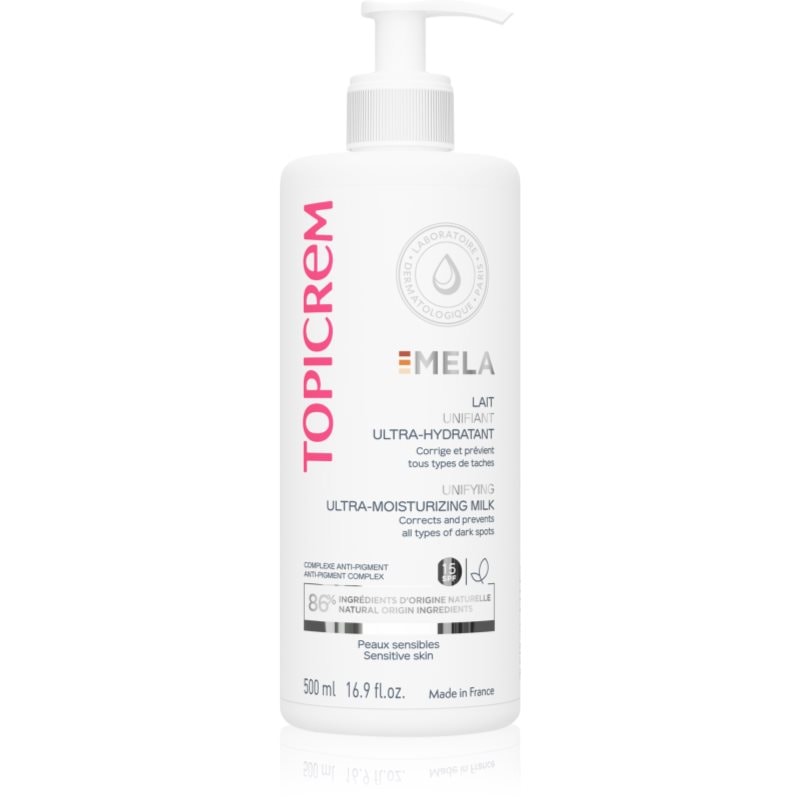 Topicrem Topicrem MELA Unifying Ultra-Moisturizing Milk SPF15 хидратиращо мляко против пигментни петна SPF 15 - Унисекс парфюм 200мл - Сравни цени от 1 магазин с безплатна доставка
